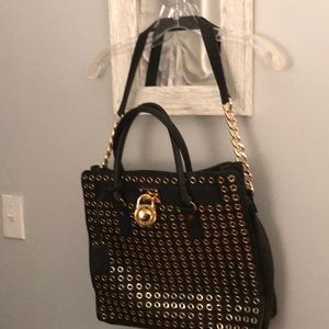 Michael Kors black and gold tote